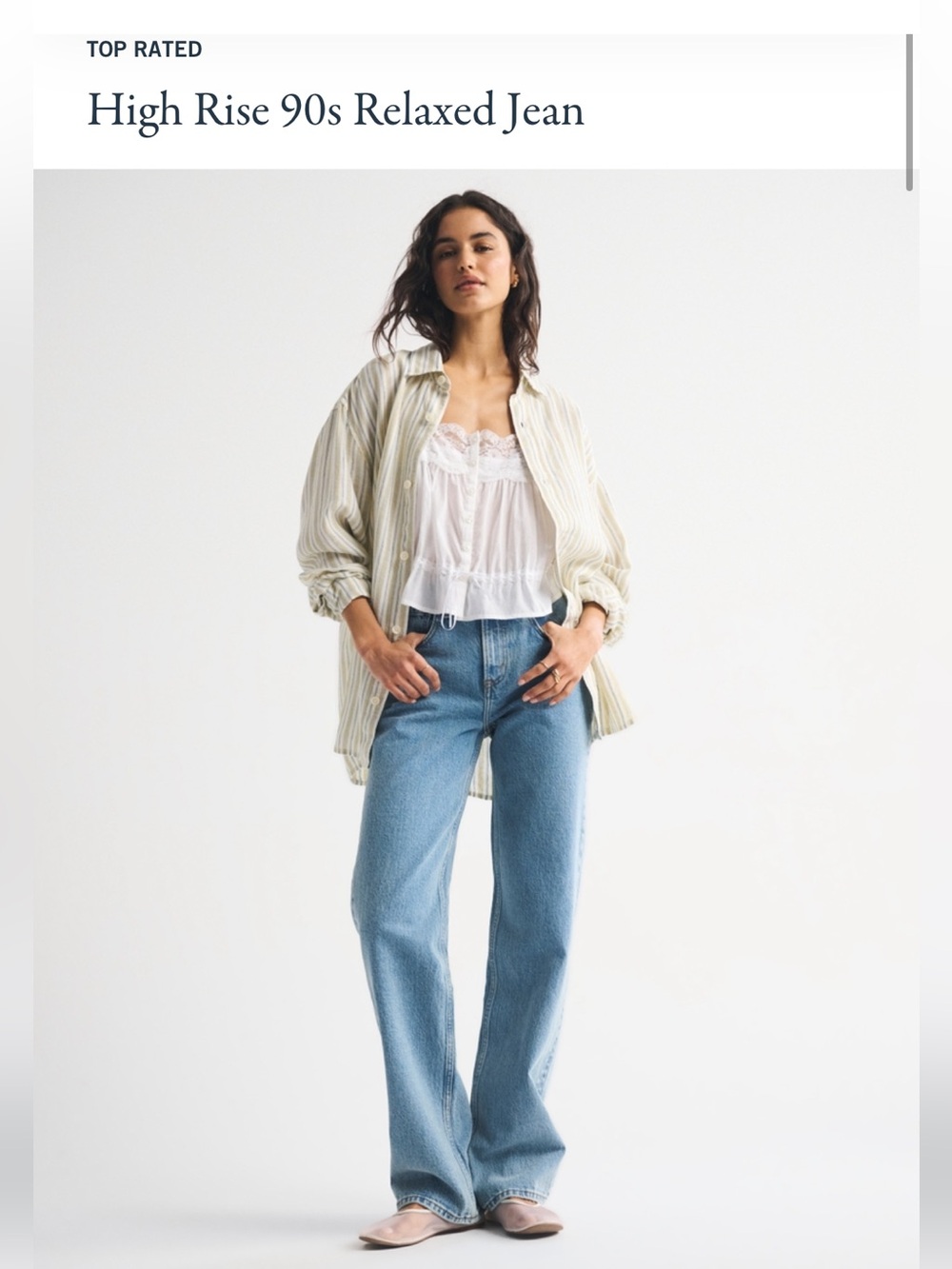 Abercrombie & Fitch High-Rise 90s Relaxed Jeans — Light Blue